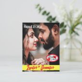 Moderne, elegante Postkarte für Hochzeiten (Stehend Vorderseite)