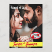 Moderne, elegante Postkarte für Hochzeiten (Vorderseite)