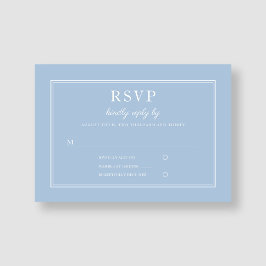 Moderne elegante Powder Blue Script Hochzeit RSVP Karte