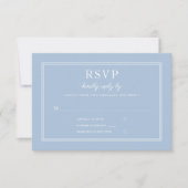 Moderne elegante Powder Blue Script Hochzeit RSVP Karte (Vorderseite)
