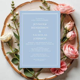 Moderne Elegante Powder Blue Virtual Wedding Einladung