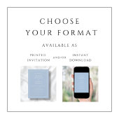 Moderne Elegante Powder Blue Virtual Wedding Einladung