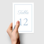 Moderne Elegante Powder Blue Wedding Tischnummer