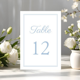 Moderne Elegante Powder Blue Wedding Tischnummer