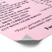 Moderne elegante Preisliste des Beauty Salons Poster (Ecke)