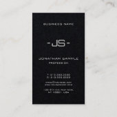 Moderne Elegante Premium Black Monogram Vertikal Visitenkarte (Rückseite)