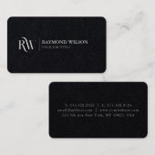 Moderne Elegante Premium Schwarz und Weiß Mit Mono Visitenkarte (Vorne/Hinten)