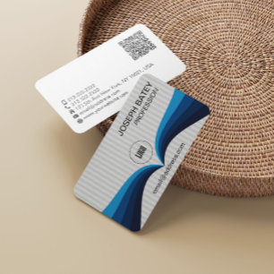 Moderne elegante professionelle blaue Wellen-QR-Co Visitenkarte