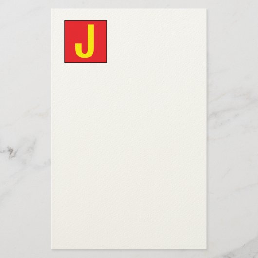 Moderne elegante professionelle Monogramm Rot Gelb Briefpapier (Vorderseite)