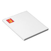 Moderne Elegante Professionelle Monogramm Rot Gelb Notizblock (angewinkelt)