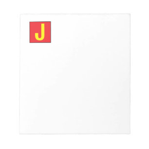 Moderne Elegante Professionelle Monogramm Rot Gelb Notizblock