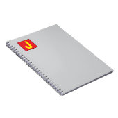 Moderne elegante professionelle Monogramm Rot Gelb Notizblock (Rechte Seite)
