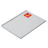 Moderne elegante professionelle Monogramm Rot Gelb Notizblock (Linke Seite)