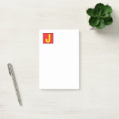 Moderne elegante professionelle Monogramm Rot Gelb Post-it Klebezettel (Büro)