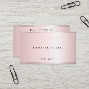 Moderne Elegante Professionelle Roségold Luxus Sei Visitenkarte
