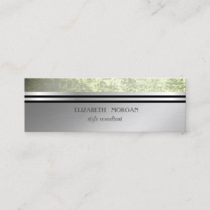 Moderne elegante professionelle silberne Streifen Mini Visitenkarte