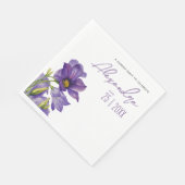 Moderne Elegante Purple Blumen Garten Wasserfarben Serviette (Ecke)