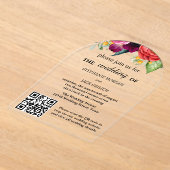 Moderne, elegante QR-Code-Hochzeit Acryleinladungen (Ablage )