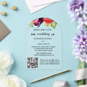 Moderne, elegante QR-Code-Hochzeit Acryleinladungen (Insitu (Hochzeit))