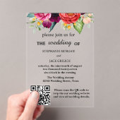 Moderne, elegante QR-Code-Hochzeit Acryleinladungen (Insitu (Handheld))
