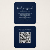 Moderne elegante QR-Code-Hochzeits-RSVP-Karte (Vorne & Hinten)