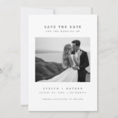 Moderne elegante QR-Code-Hochzeitsfoto Save The Da Einladung (Vorderseite)