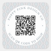 Moderne, elegante QR Code Shop Aufkleber (Vorderseite)