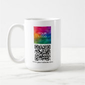 Moderne elegante QR-Code-Upload-Logo-Vorlage Kaffeetasse (Links)