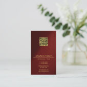 Moderne elegante QR-Code-Vorlage Goldtext vertikal Visitenkarte (Stehend Vorderseite)