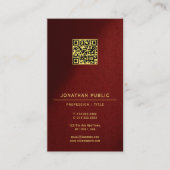 Moderne elegante QR-Code-Vorlage Goldtext vertikal Visitenkarte (Vorderseite)