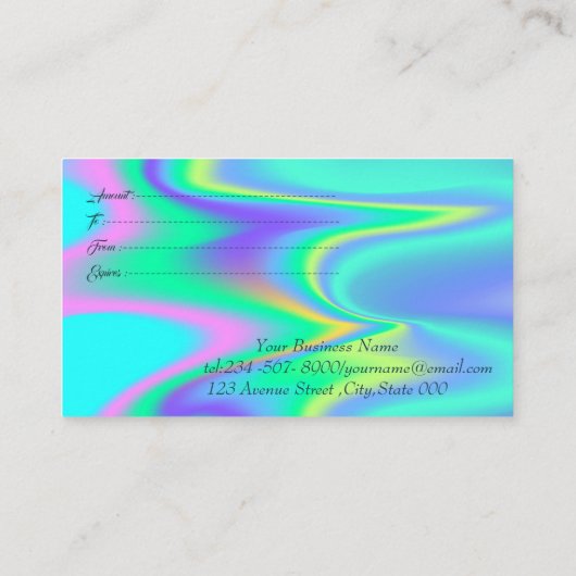 Moderne elegante Rahmen, goldene Konfetti Holograf Rabattkarte (Rückseite)