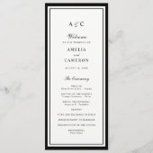 Moderne elegante Rahmenrand-Hochzeitsprogramm Programm (Vorderseite)