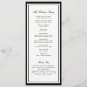 Moderne elegante Rahmenrand-Hochzeitsprogramm Programm (Rückseite)