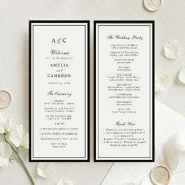 Moderne elegante Rahmenrand-Hochzeitsprogramm Programm