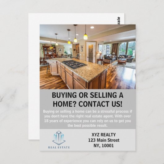 Moderne Elegante Real Anwesen Agent Benutzerdefini Postkarte (Vorne/Hinten)