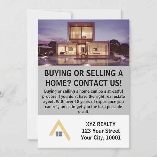 Moderne Elegante Real Anwesen Property Werbeaktion Einladung (Vorderseite)