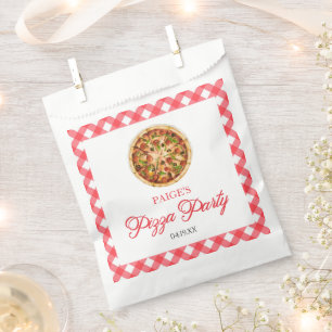 Moderne Elegante Red Pizza Party Geburtstagsparty Geschenktütchen