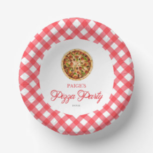 Moderne Elegante Red Pizza Party Geburtstagsparty Pappteller