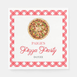 Moderne Elegante Red Pizza Party Geburtstagsparty Serviette
