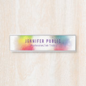 Moderne elegante Regenbogenfarben - farbenfrohe Vo Türschild (Vorderseite )