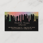 Moderne elegante Regenbogenherzen, schwarze Tropfe Treuekarte (Rückseite)