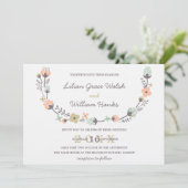 Moderne elegante Retro Blumenzeremonie Einladung (Stehend Vorderseite)