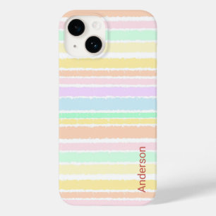 Moderne elegante Retro-Linien-Monogramm Case-Mate iPhone 14 Hülle