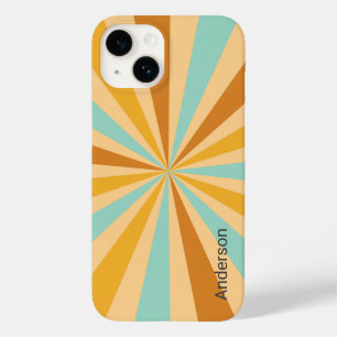 Moderne elegante Retro-Linien-Monogramm Case-Mate iPhone 14 Hülle