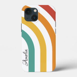 Moderne elegante Retro-Linien-Monogramm Case-Mate iPhone Hülle