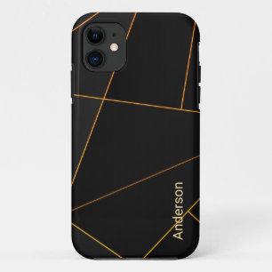 Moderne elegante Retro-Linien-Monogramm Case-Mate iPhone Hülle