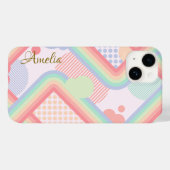 Moderne elegante Retro-Linien-Monogramm Case-Mate iPhone Hülle (Rückseite (Horizontal))