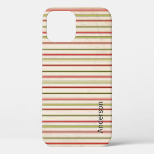 Moderne elegante Retro-Linien-Monogramm Case-Mate iPhone Hülle