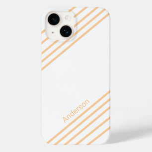 Moderne elegante Retro-Linien-Monogramm Case-Mate iPhone 14 Hülle