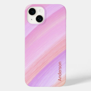 Moderne elegante Retro-Linien-Monogramm Case-Mate iPhone 14 Hülle